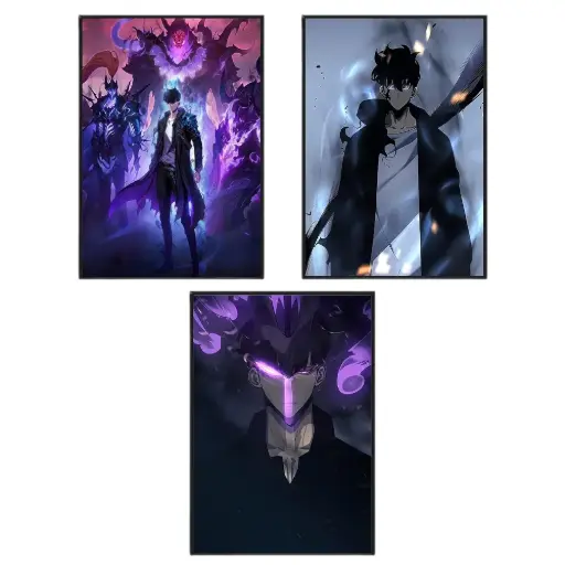 Solo leveling jinwoo sung pack of 3 anime poster